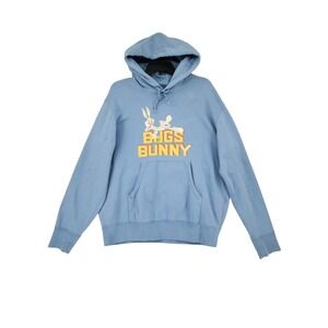 Uniqlo UT Hoodie L Men Light Blue Bugs Bunny Looney Tunes Disney Warner Bros
